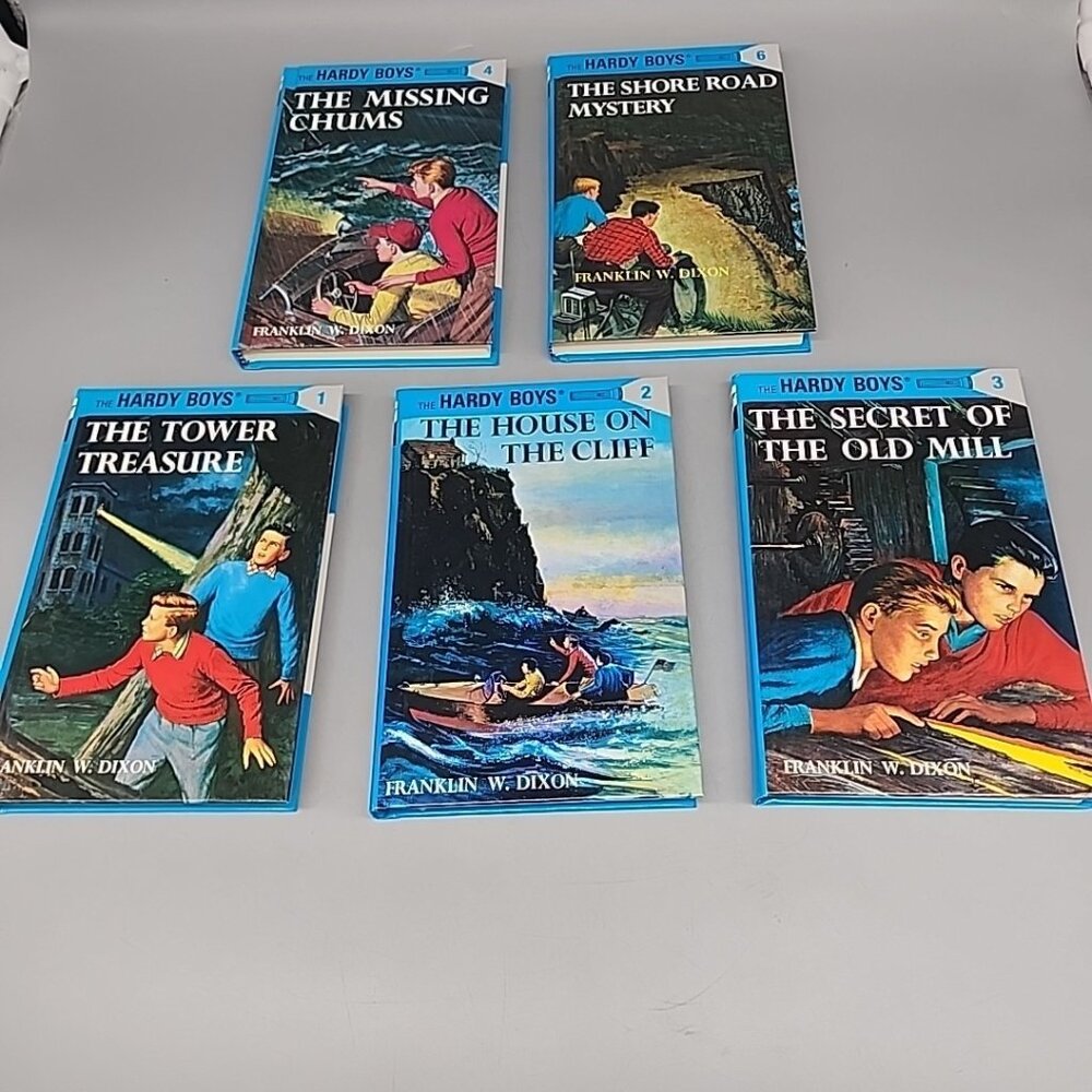 Lot of 5 Hardy Boys books flashlight edition 1 2 3 4  6  Franklin Dixon Hardback